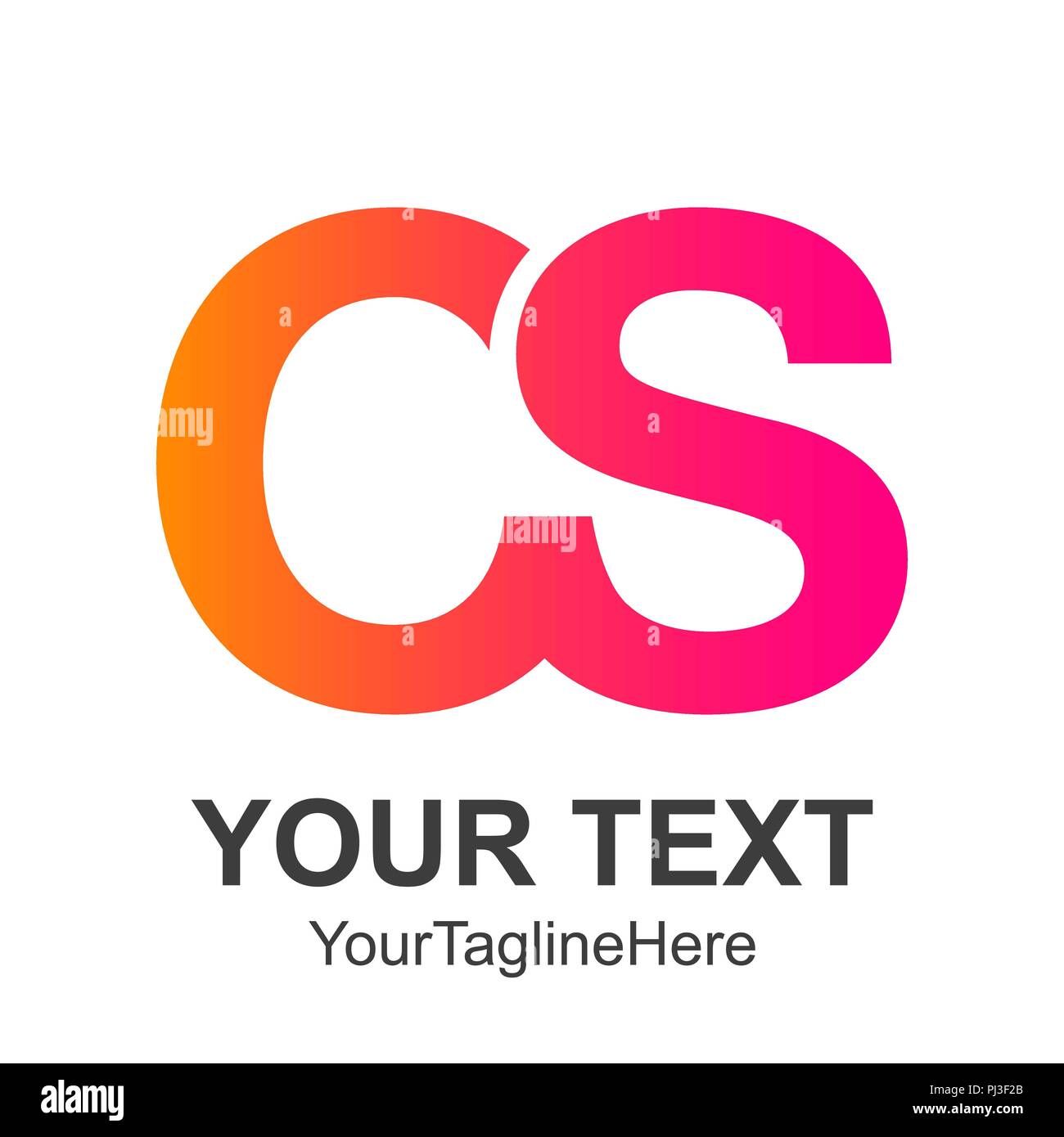 CS letter logo design vector illustration template, C letter logo vector, letter C and S logo vector, creative Letter CS letter logo Stock Vector