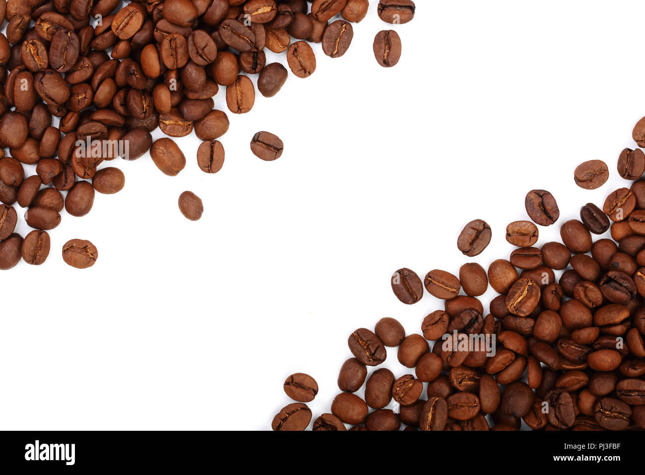 Coffee beans isolated on white background with copy space for your text ...