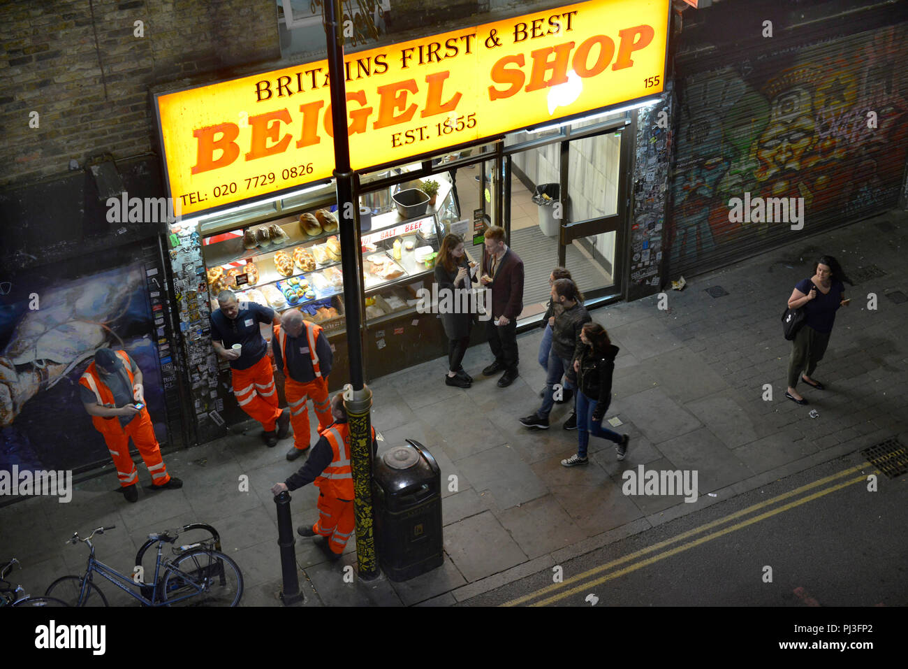 Beigel Shop, Brick Lane, Tower Hamlets, London, England, Grossbritannien Stock Photo