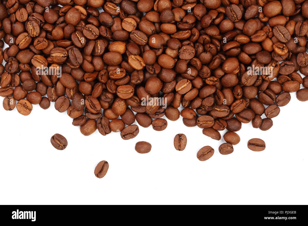 Coffee beans isolated on white background with copy space for your text ...