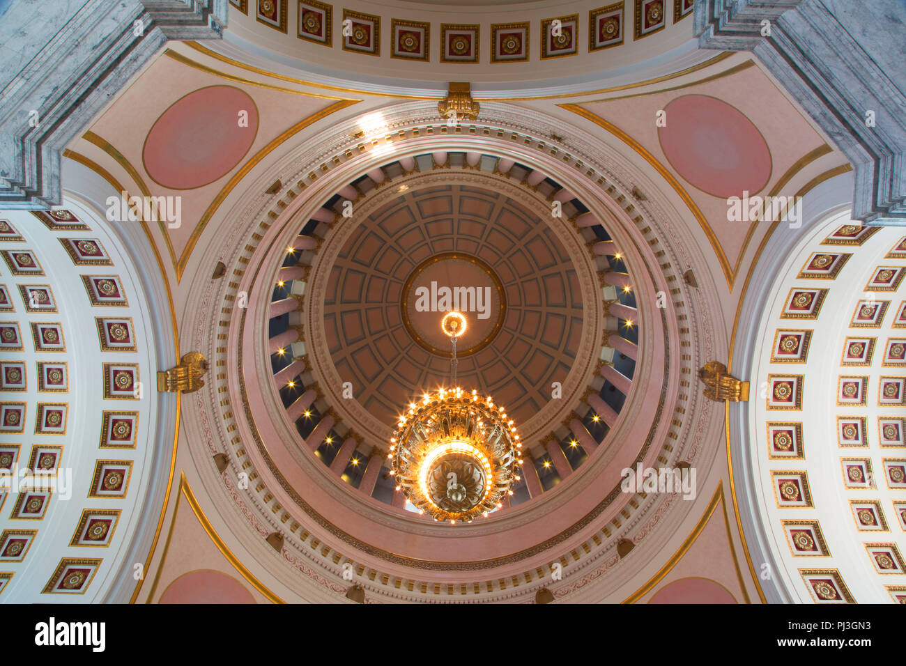 Tiffany chandelier, State Capitol Mall, Olympia, Washington Stock Photo