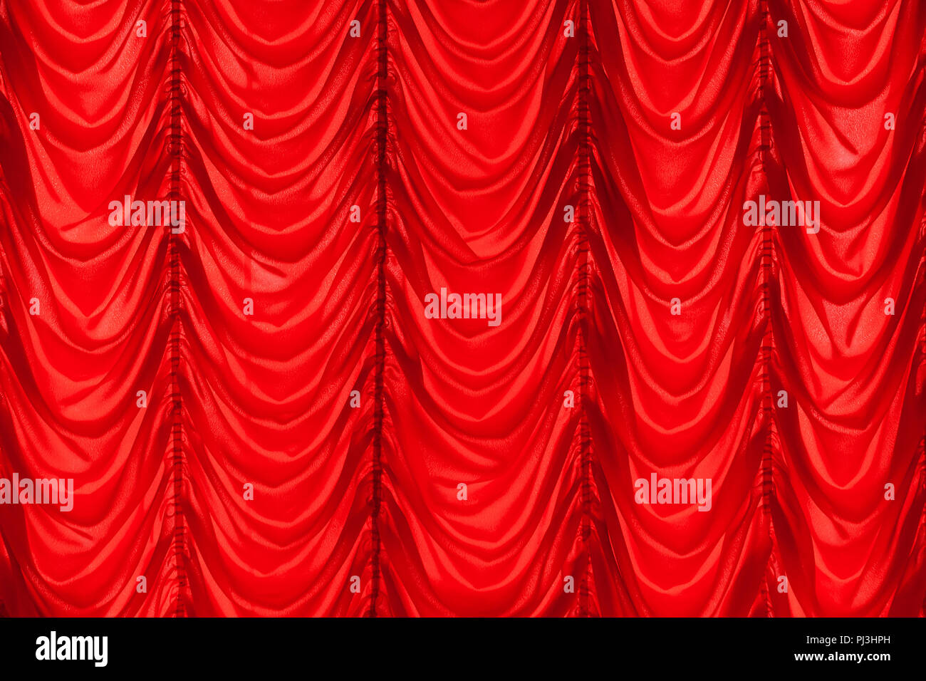 Red waving tulle curtain. Background photo texture, frontal view ...