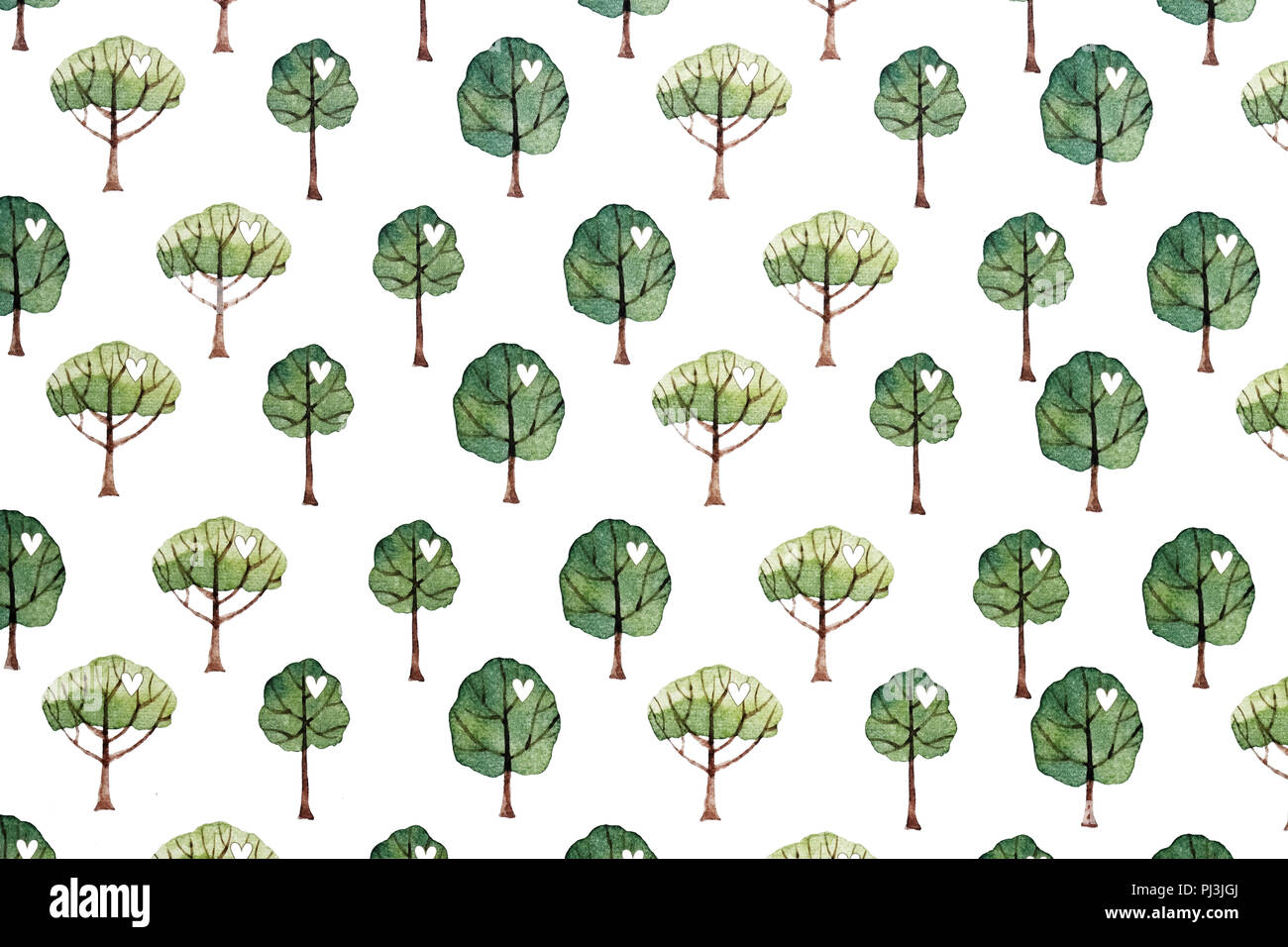 seamless green tree pattern background, tree design element Stock Photo ...