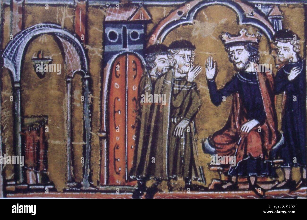 Baldwin II ceeding the Temple of Salomon to Hugues de Payens and Gaudefroy  de Saint-Homer Stock Photo - Alamy