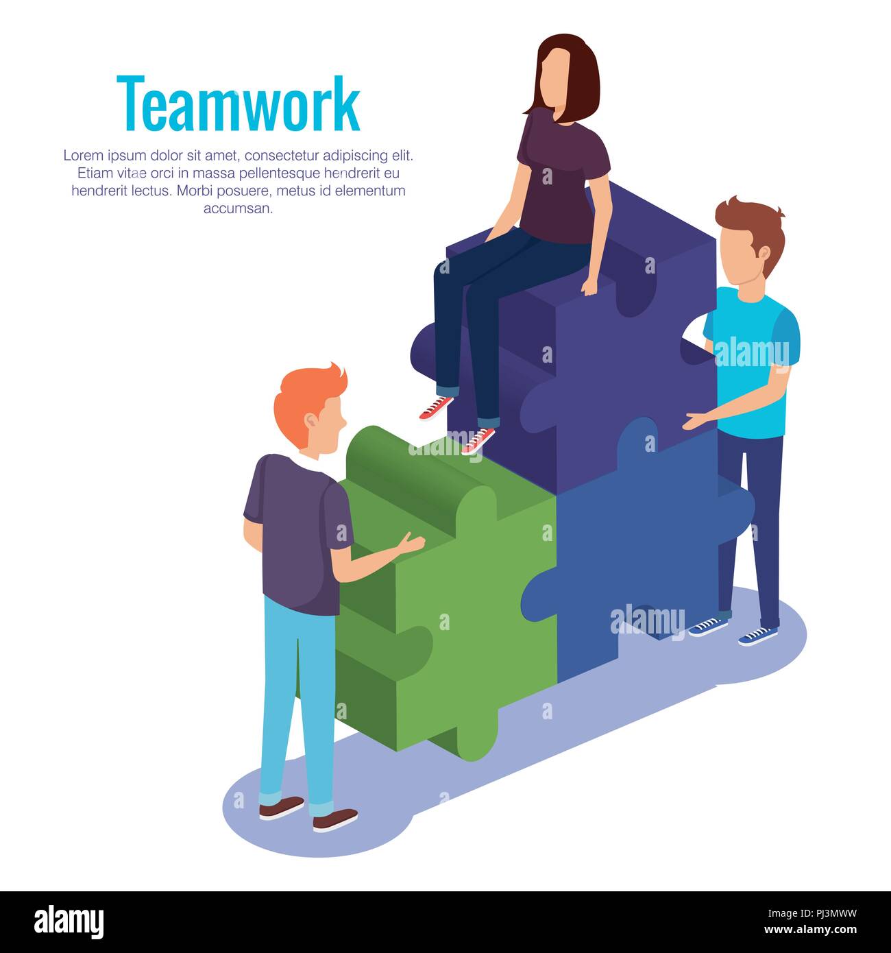 people teamwork with puzzle pieces Stock Vector Image & Art - Alamy