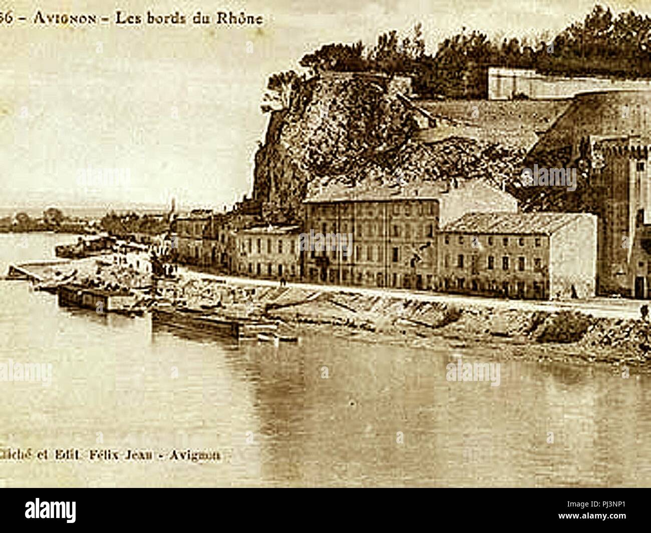 Avignon Bords du Rhône Maisons MH. Stock Photo