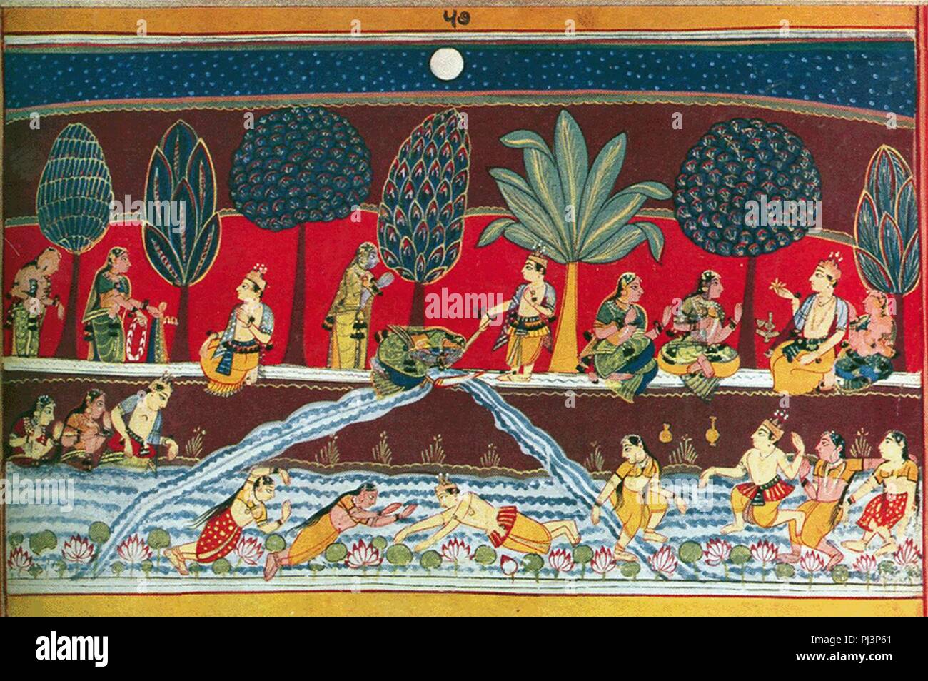 Balarama Bathing with the Gopis Stock Photo - Alamy