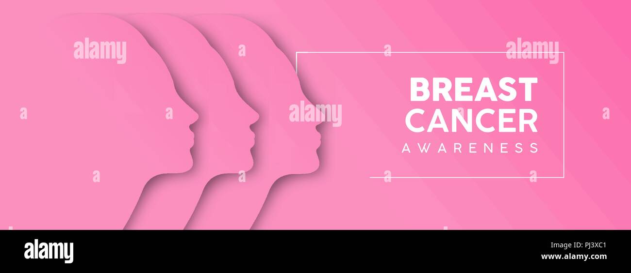 Breast Cancer Awareness Web Banner Illustration For Support And