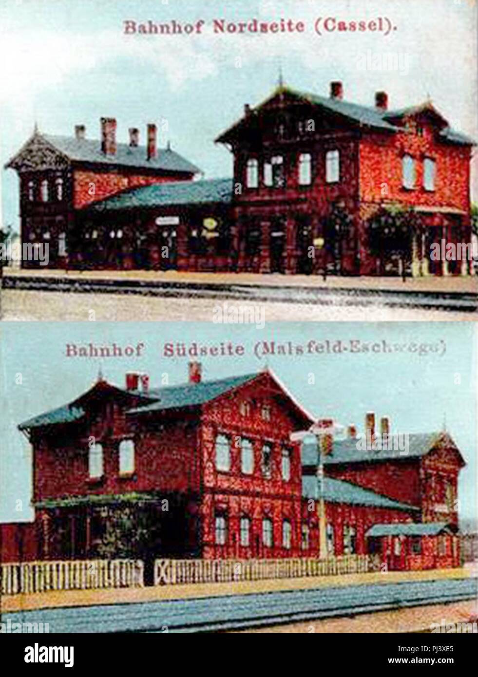 Bahnhof Waldkappel 1911 oder früher. Stock Photo