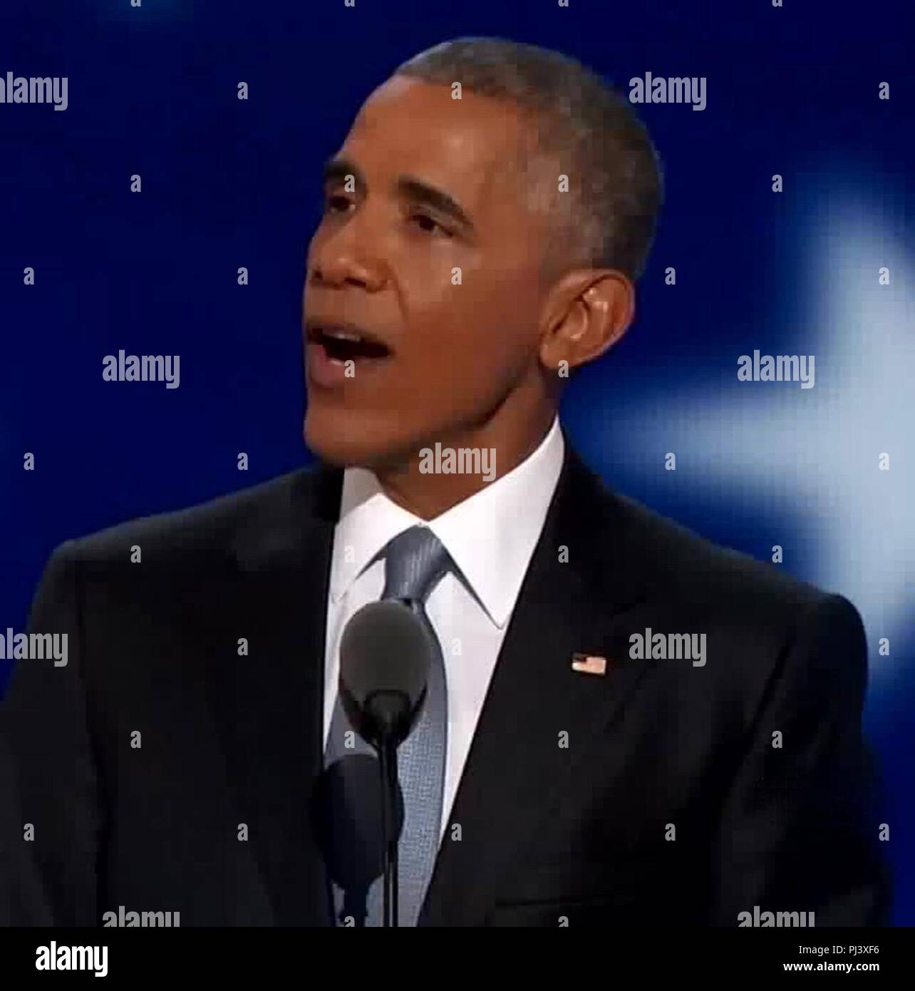 Barack Obama 2016 DNC (cropped2). Stock Photo