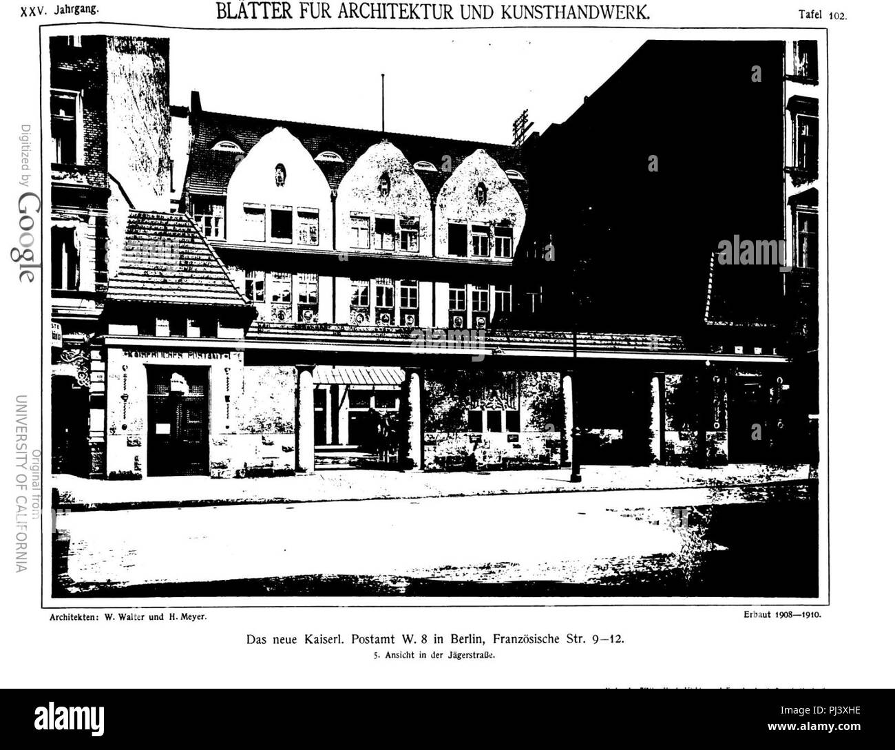 B kaiserl postamt französ str. 9-12 und jägerstr. 67-68 (blätter arch kunsthandw 25 (1912), Tf 102. Stock Photo