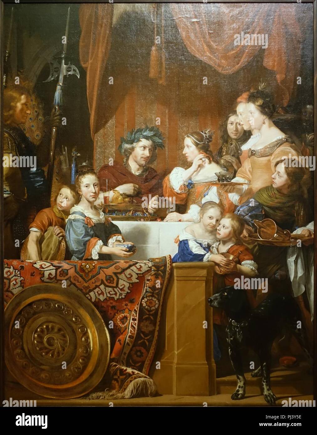 Banquet of Antony and Cleopatra, by Jan de Bray, 1669, oil on canvas - Currier Stock Photo