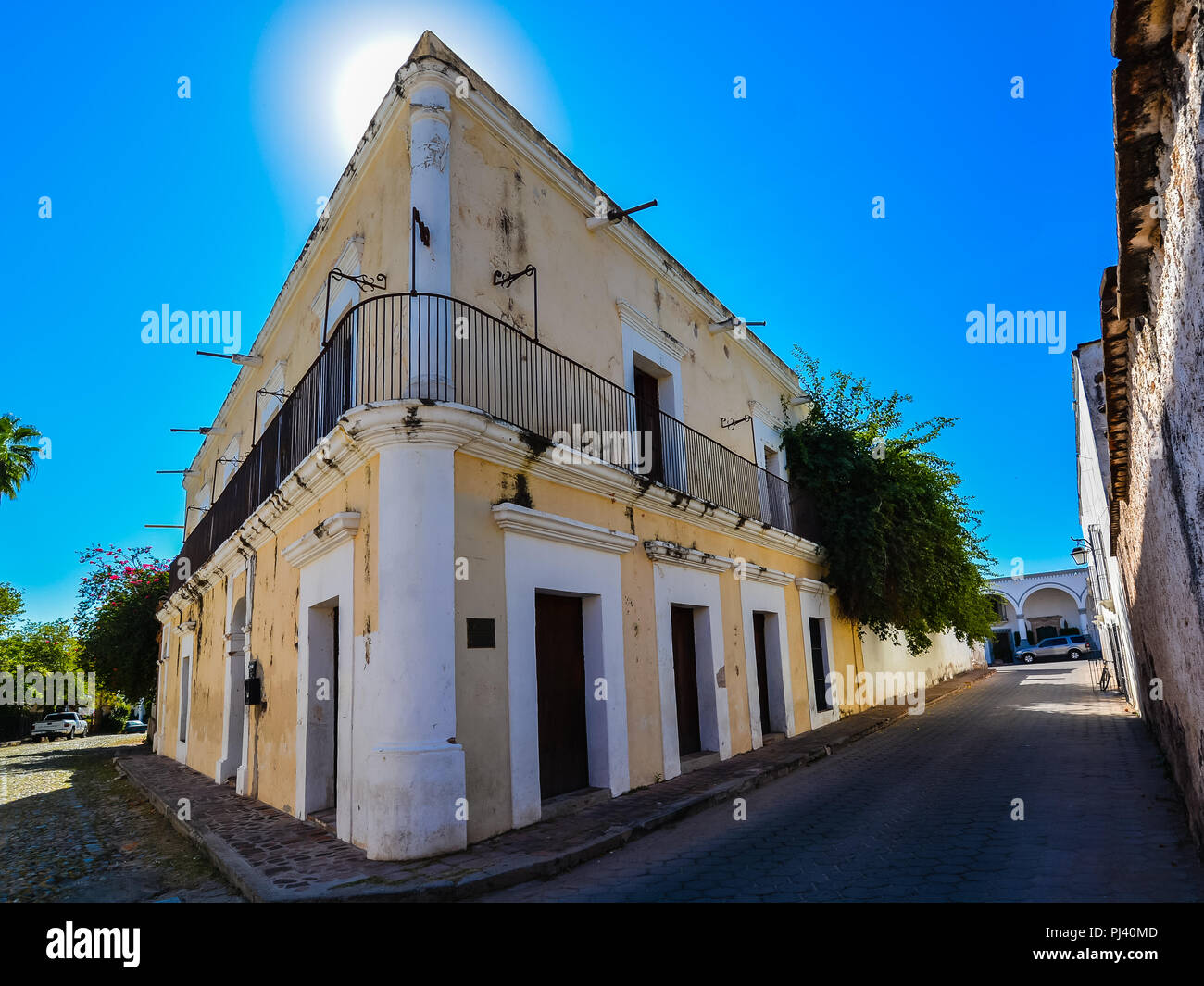 Historical House Where Mexican President Felix Maria Zuloaga Trillo (1813-1898) Was Born - Alamos, Sonora, Mexico Stock Photo