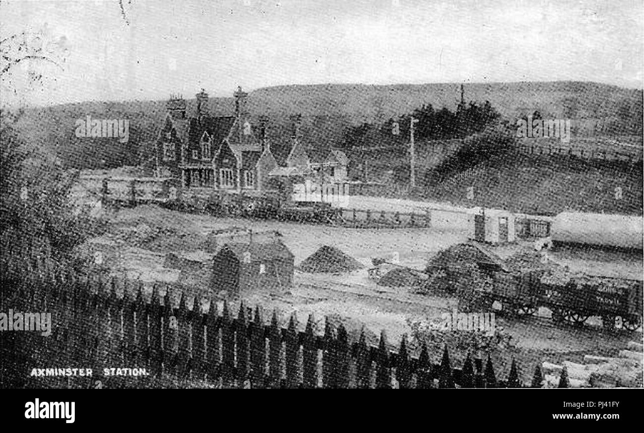 Axminster station circa 1905 Stock Photo Alamy