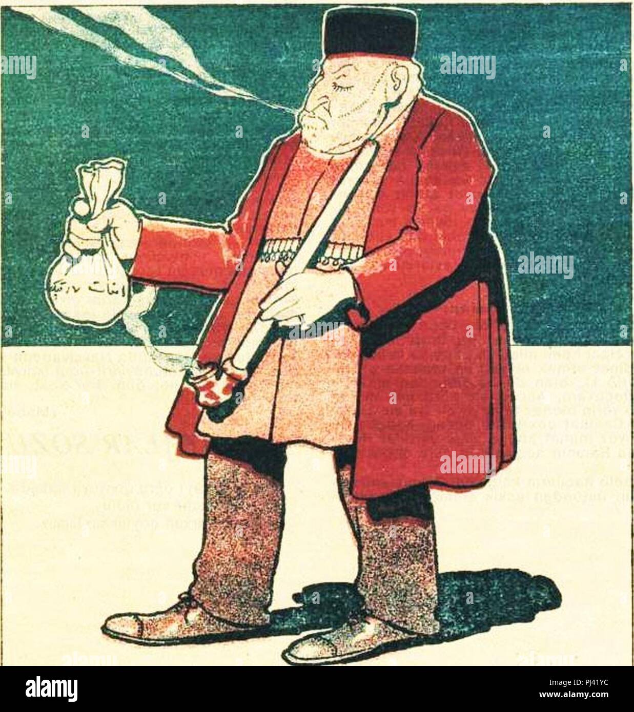 Azim Azimzade's first caricature in ‘Molla Nasreddin‘ magazine Stock ...
