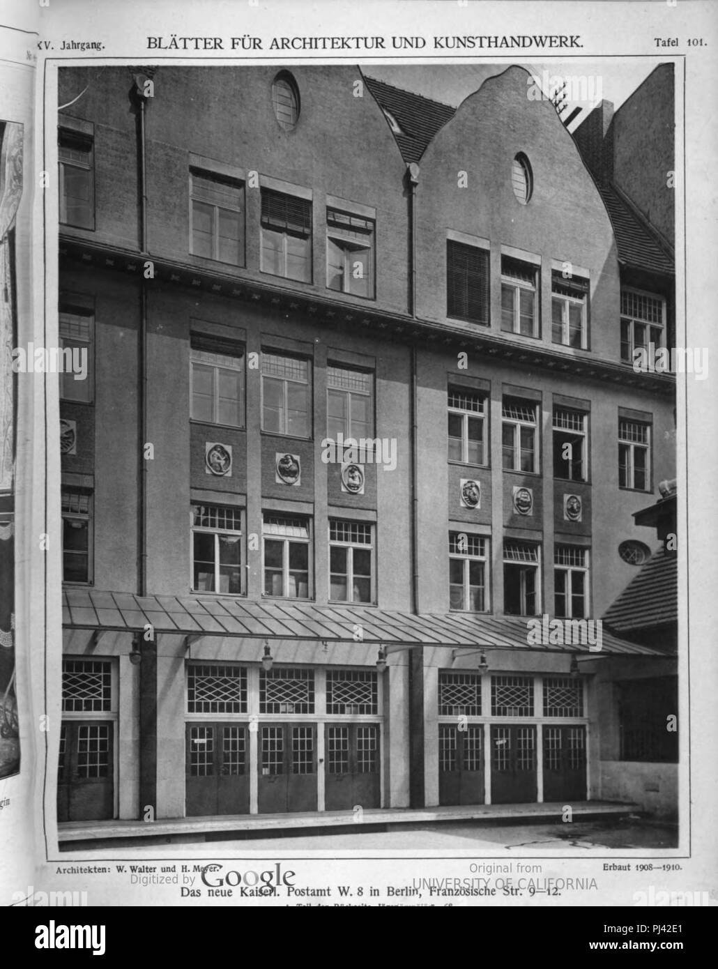 B kaiserl postamt französ str. 9-12 und jägerstr. 67-68 (blätter arch kunsthandw 25 (1912), Tf 101. Stock Photo