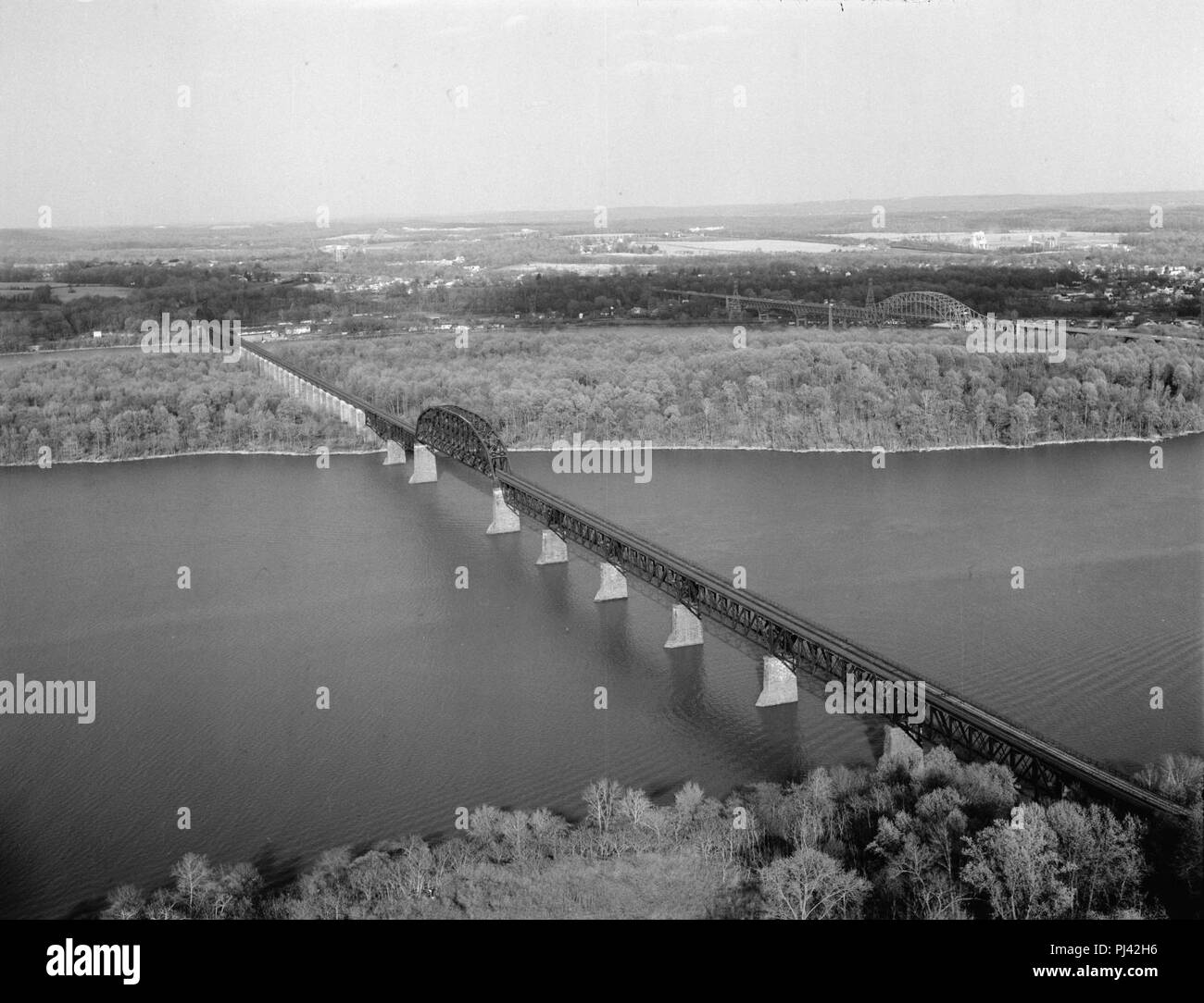 B&O Railroad 1908 Susquehanna River Bridge (West End). Stock Photo
