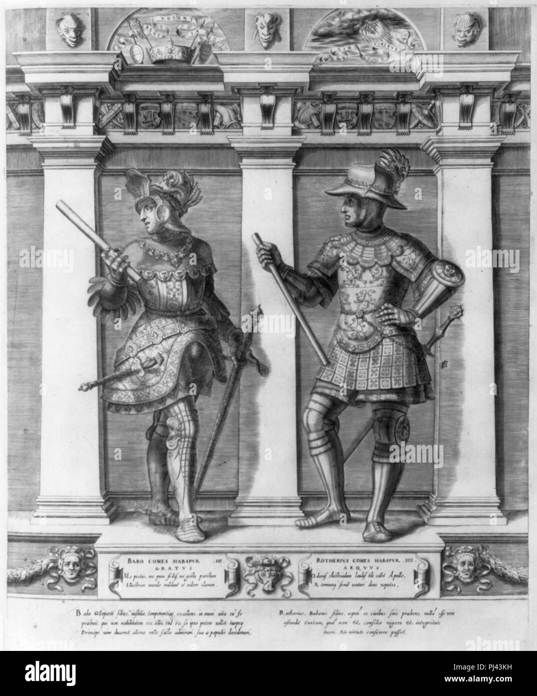 Babo and Rotherius in Hapsburg armorial dress Stock Photo