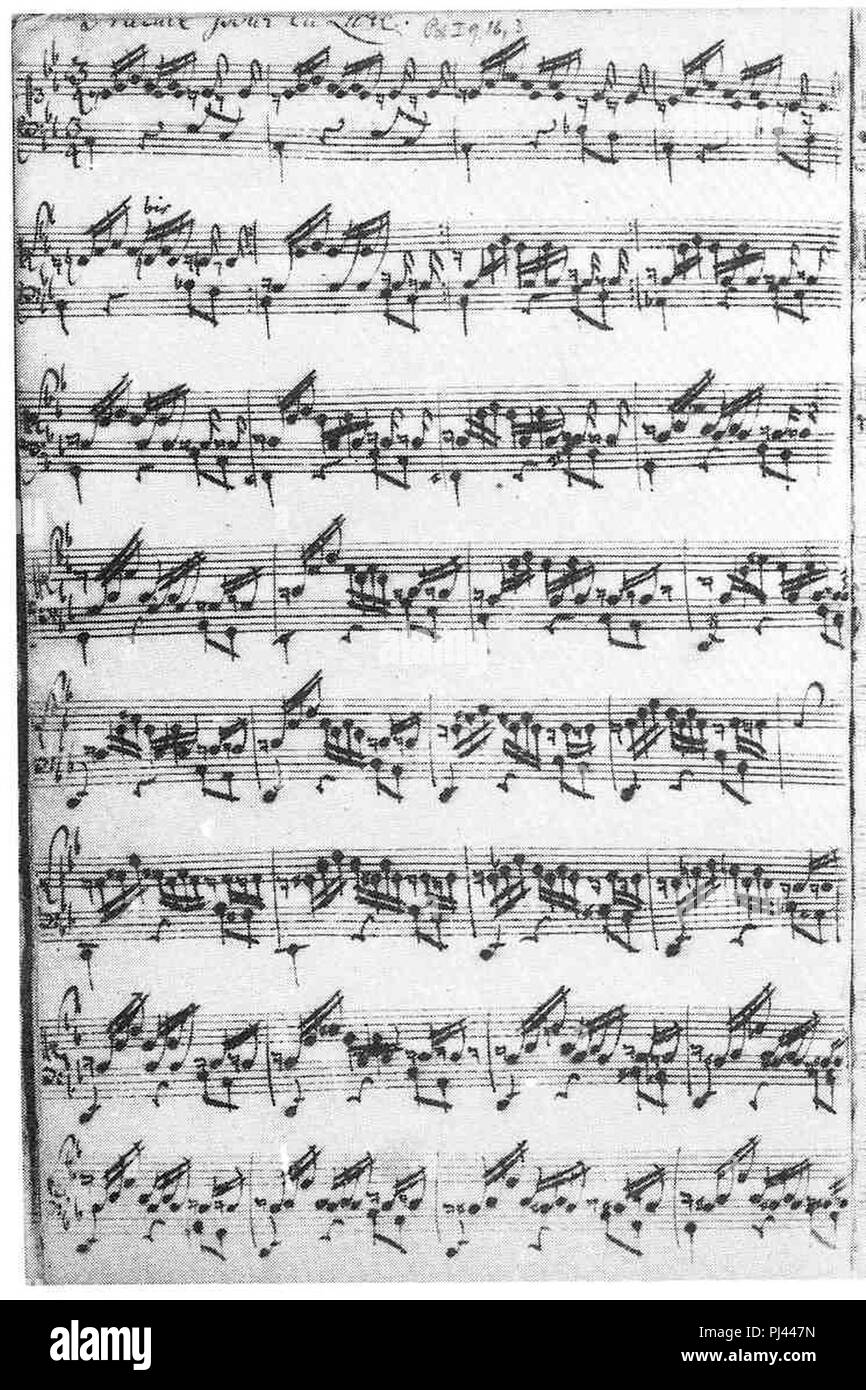 Bach, Prelude-BWV 999-page1. Stock Photo