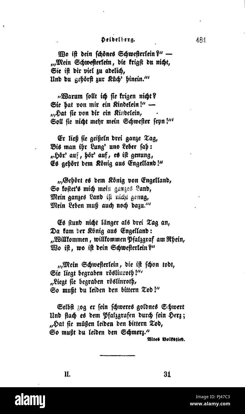 Badisches Sagenbuch II 481. Stock Photo