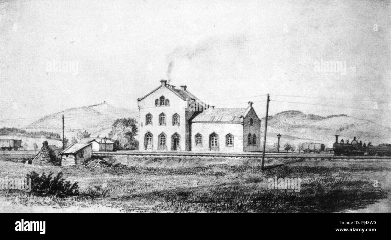 Bahnstation Creuzthal Eröffnung Ruhr-Sieg-Strecke Jakob Scheiner September 1861. Stock Photo