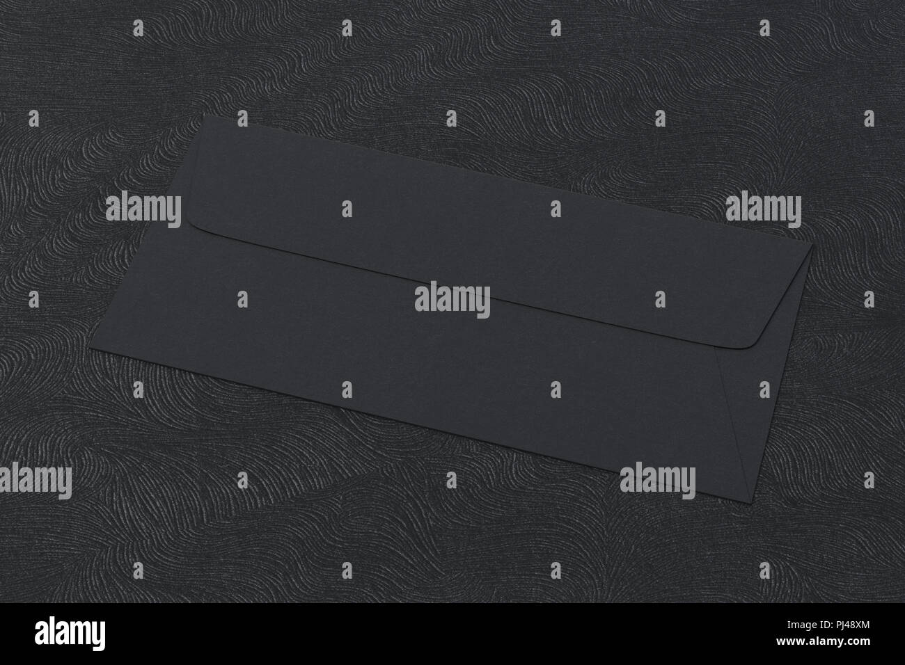 Black blank closed envelope on black background. 3d render Stock Photo ...