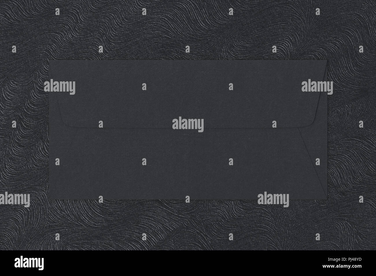 Black blank closed envelope on black background. 3d render Stock Photo ...