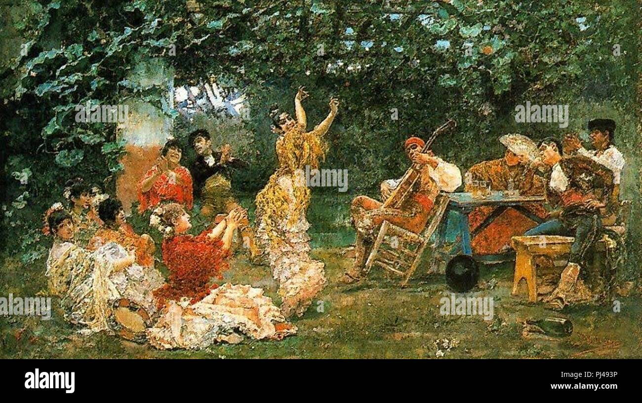 Baile andaluz 1893 José Villegas Cordero. Stock Photo