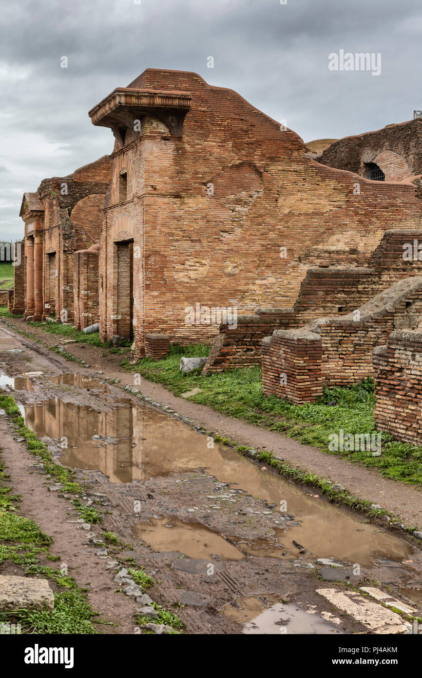 Ruins of ancient Roman Ostia Antica, Lazio, Italy Stock Photo