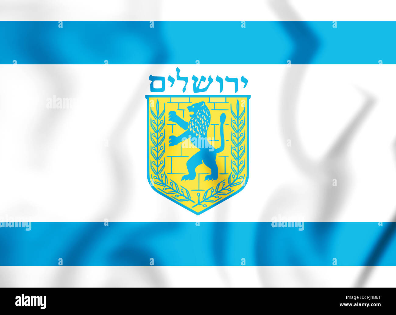 3D Flag of the Jerusalem. 3D Illustration Stock Photo Alamy