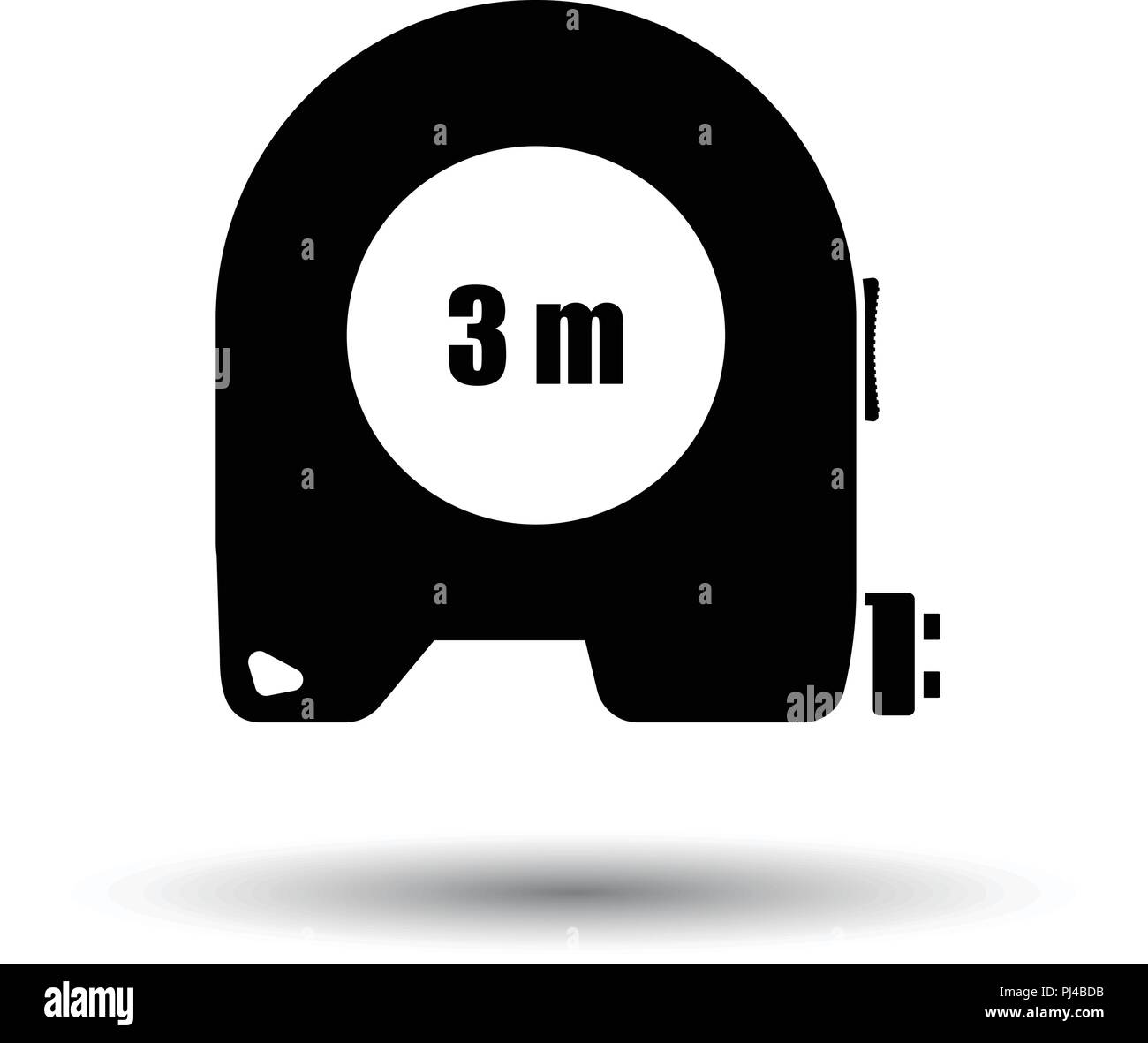 Icon of constriction tape measure. White background with shadow design. Vector illustration. Stock Vector