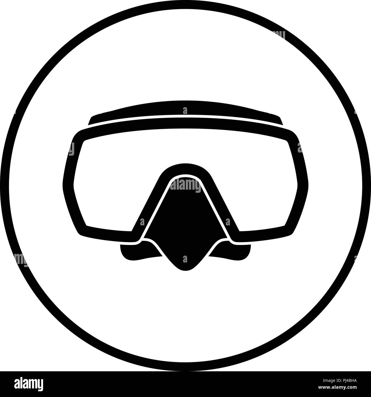Icon of scuba mask . Thin circle design. Vector illustration Stock