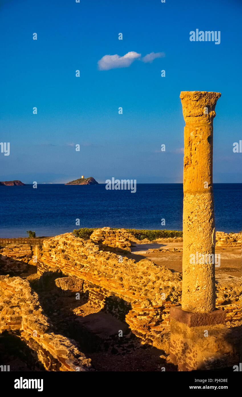 Italy Sardinia Pula - Nora archaeological site Stock Photo