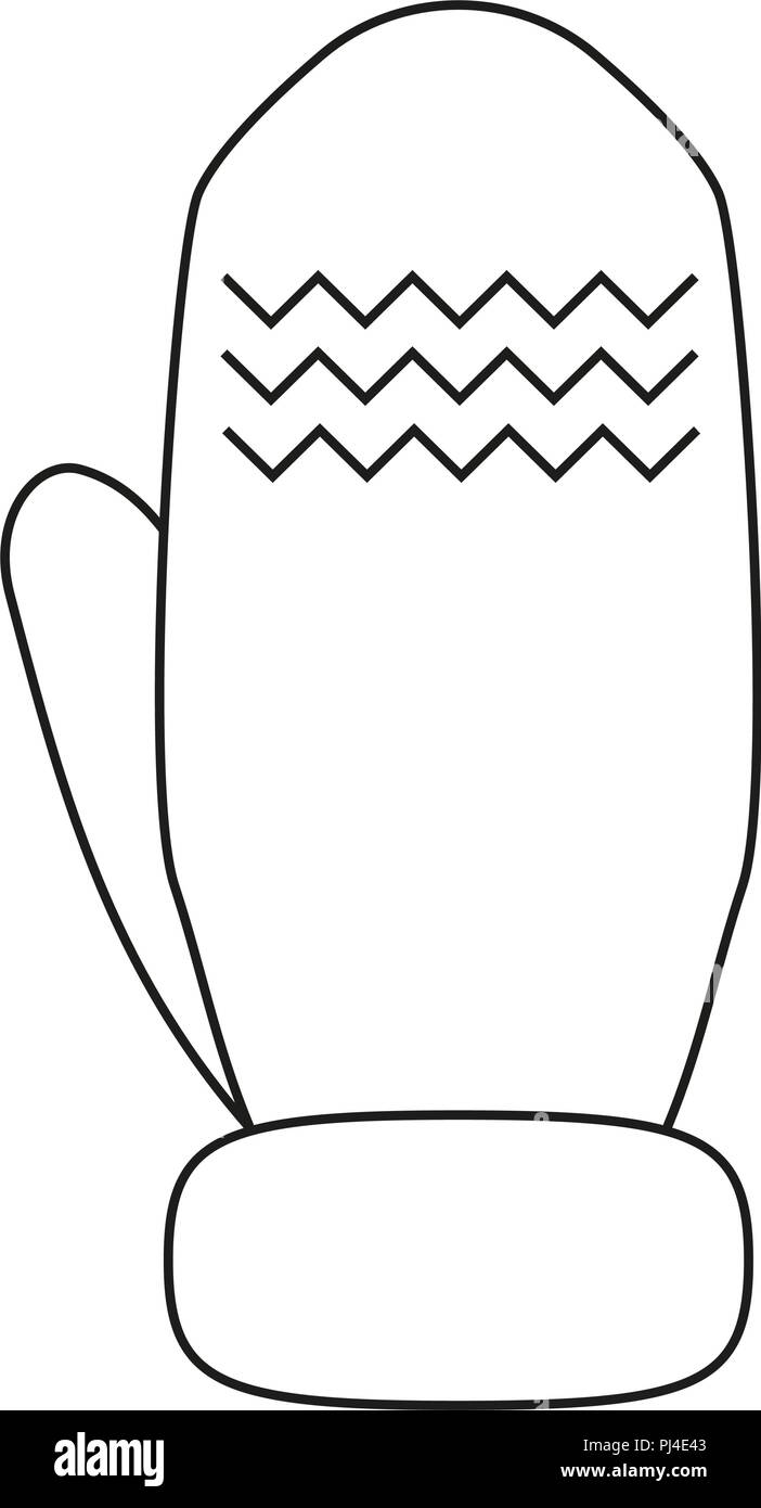 Line art black and white winter glove Stock Vector Image & Art - Alamy