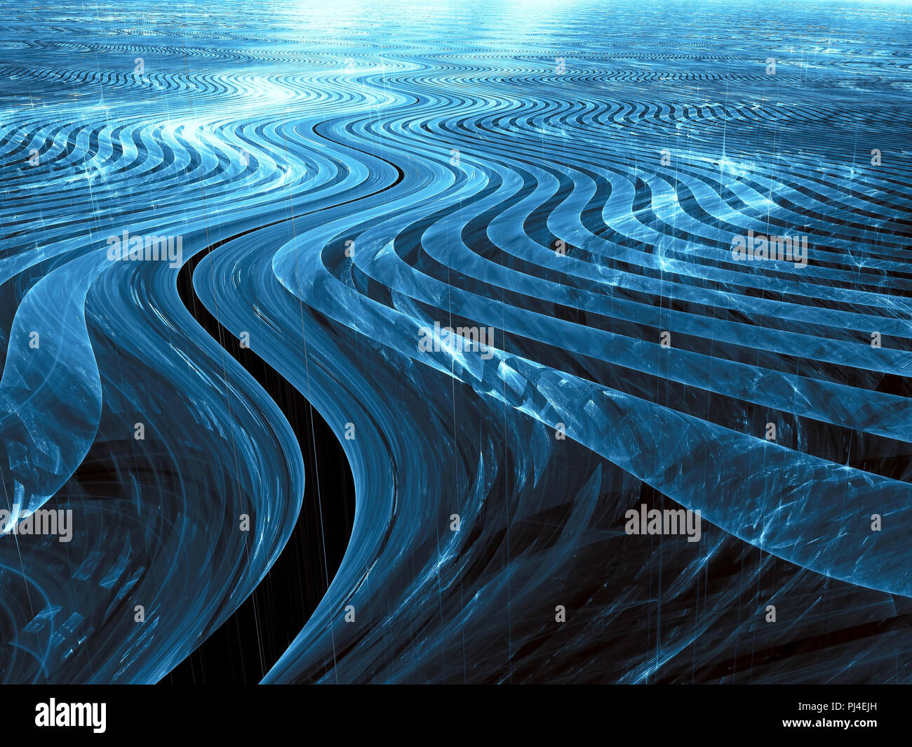 Glossy wavy surface - abstract digitally generated image Stock Photo