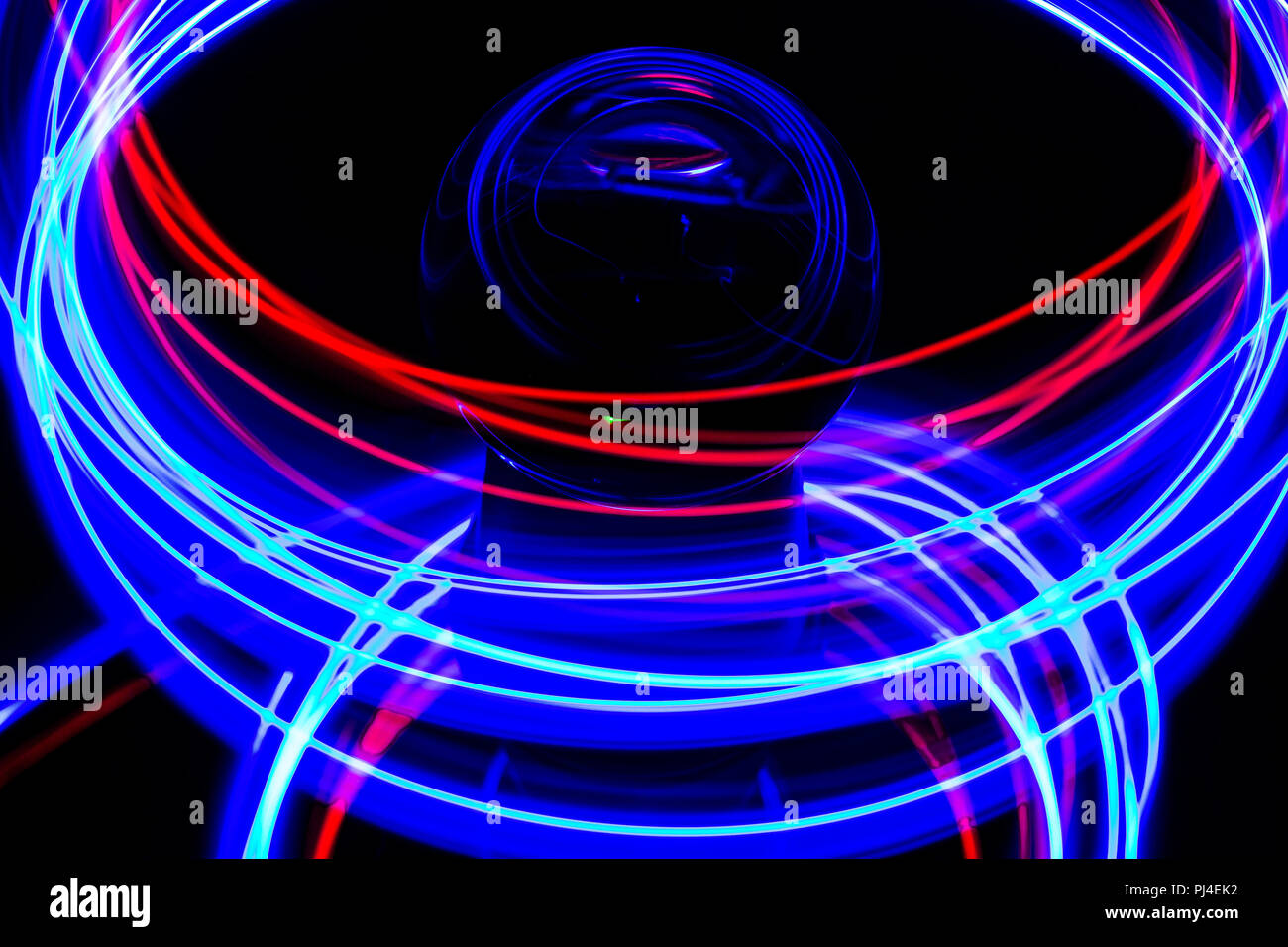 Light Painting with Lensball Stock Photo