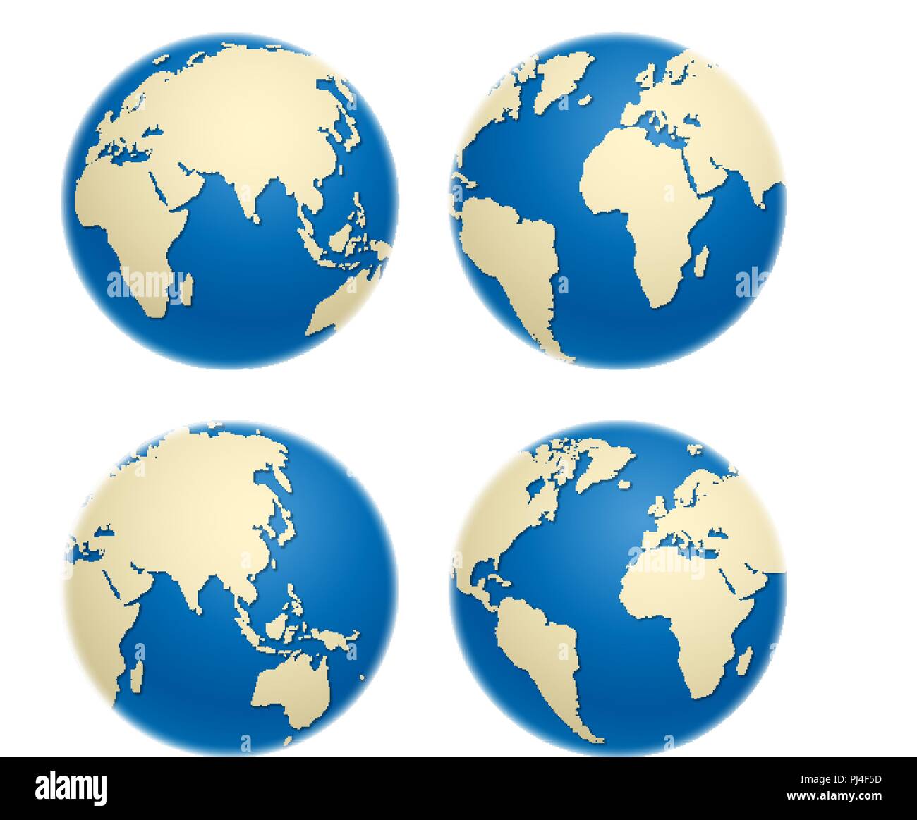 Vector illustration of globe icons isolated on white Stock Vector Image ...