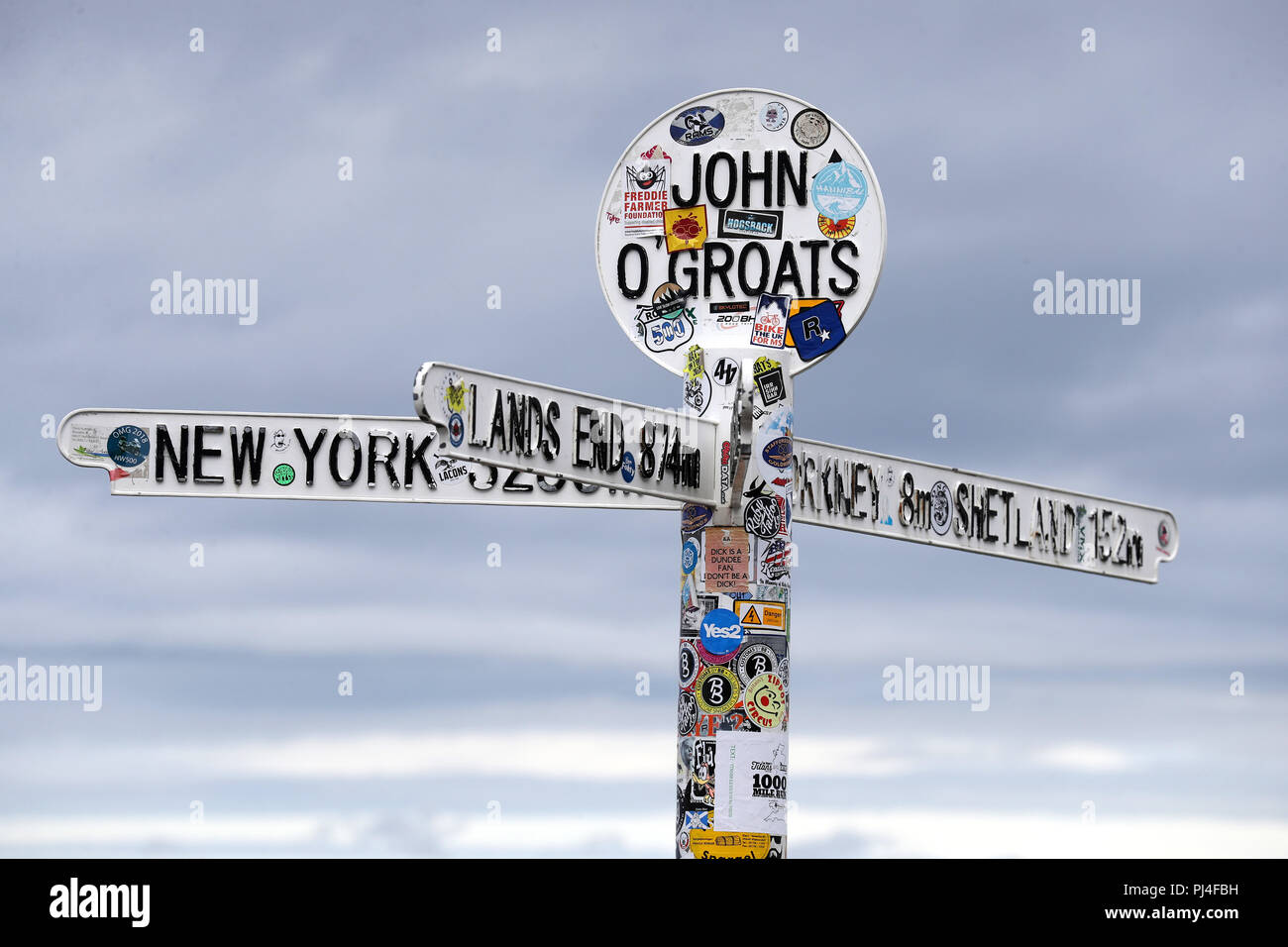 General view of the John O Groats sign Stock Photo Alamy