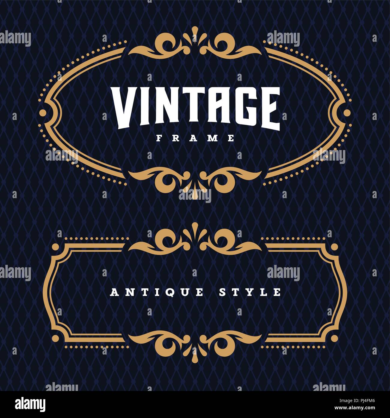 Vintage antique frames / Decorative design elements / Vector / Greeting or invitation card template Stock Vector