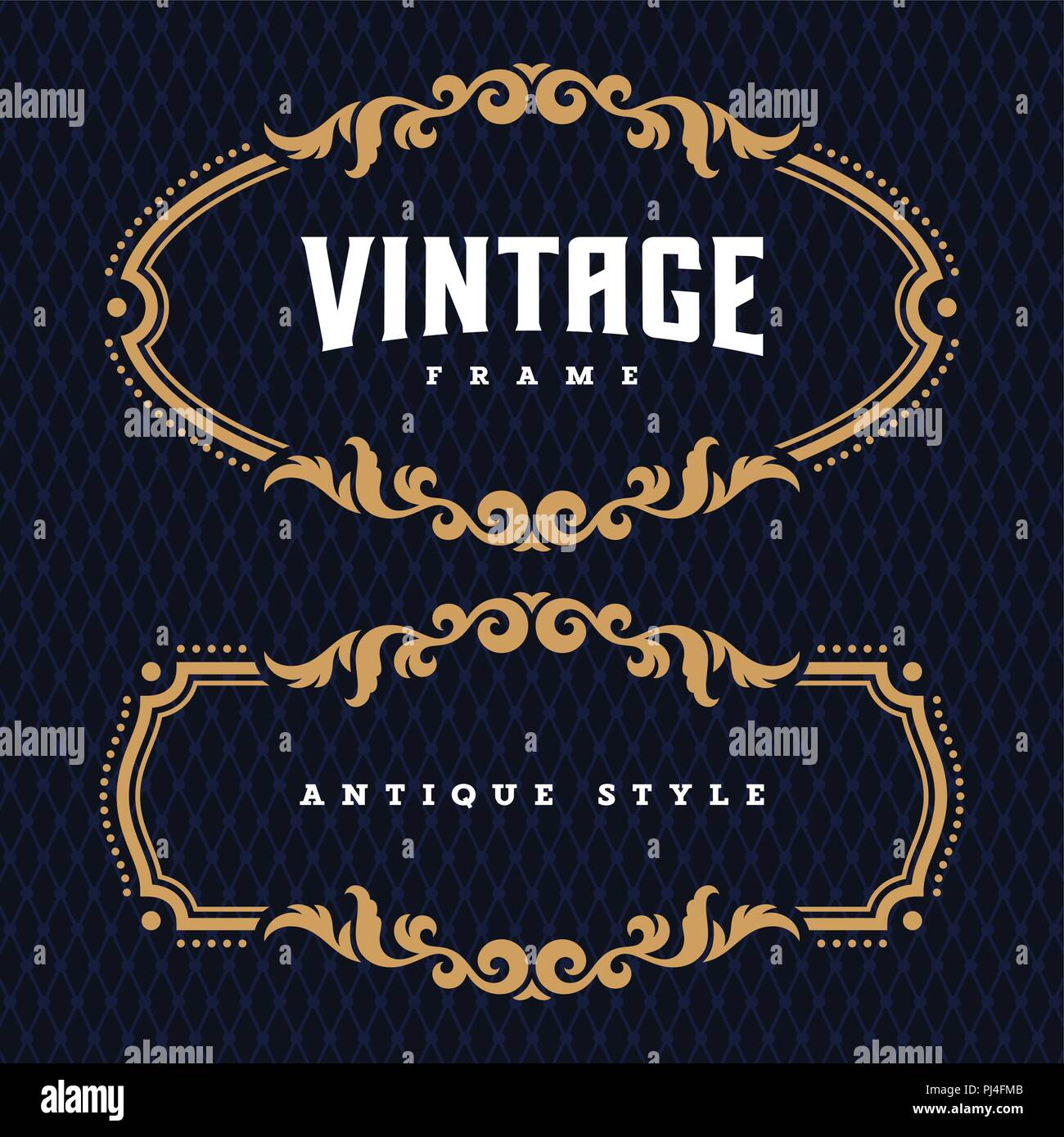 Vintage antique frames / Decorative design elements / Vector / Greeting or invitation card template Stock Vector