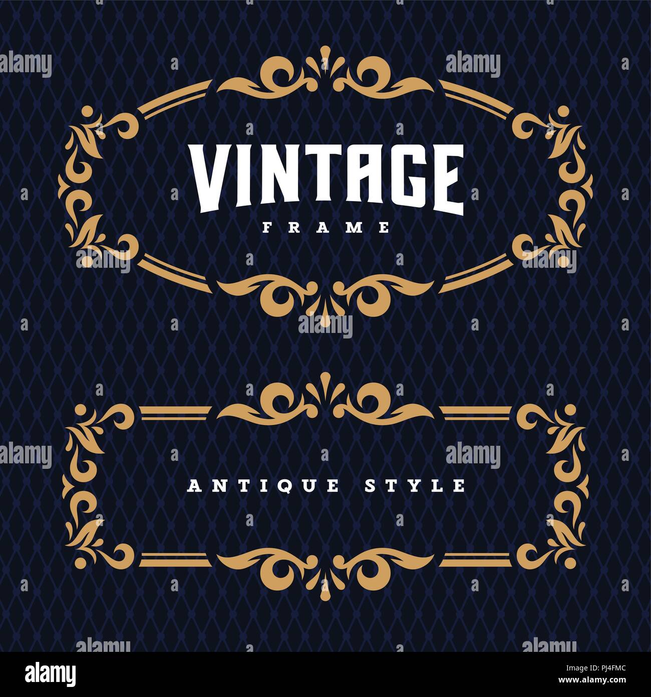 Vintage antique frames / Decorative design elements / Vector / Greeting or invitation card template Stock Vector
