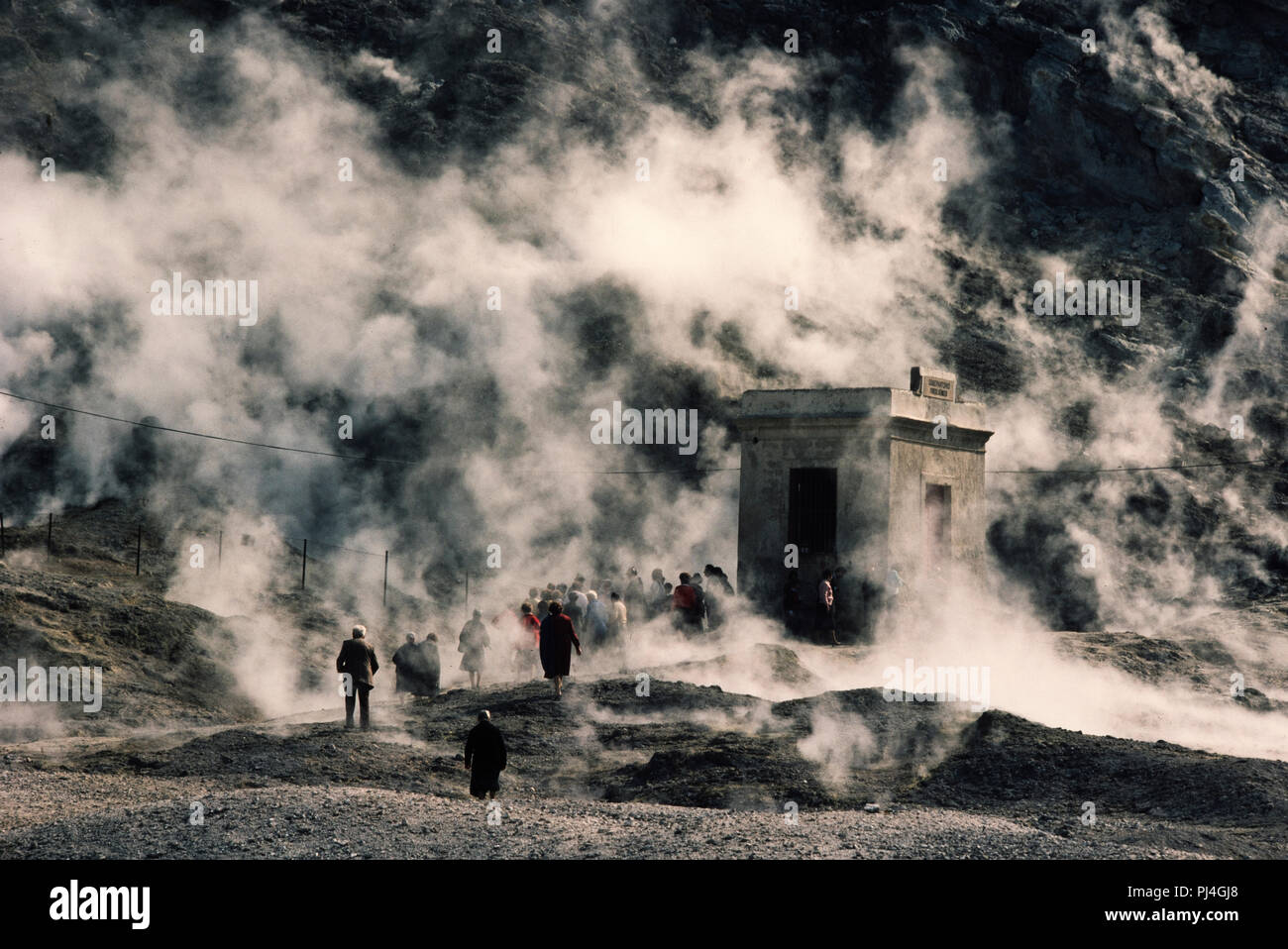 Solfatara Caldera Pozzuoli Italy in 2006 Solfatara (Italian: Solfatara di  Pozzuoli) is a shallow volcanic crater at Pozzuoli, near Naples, part of  the Phlegraean Fields (Italian: Campi Flegrei) volcanic area. It is