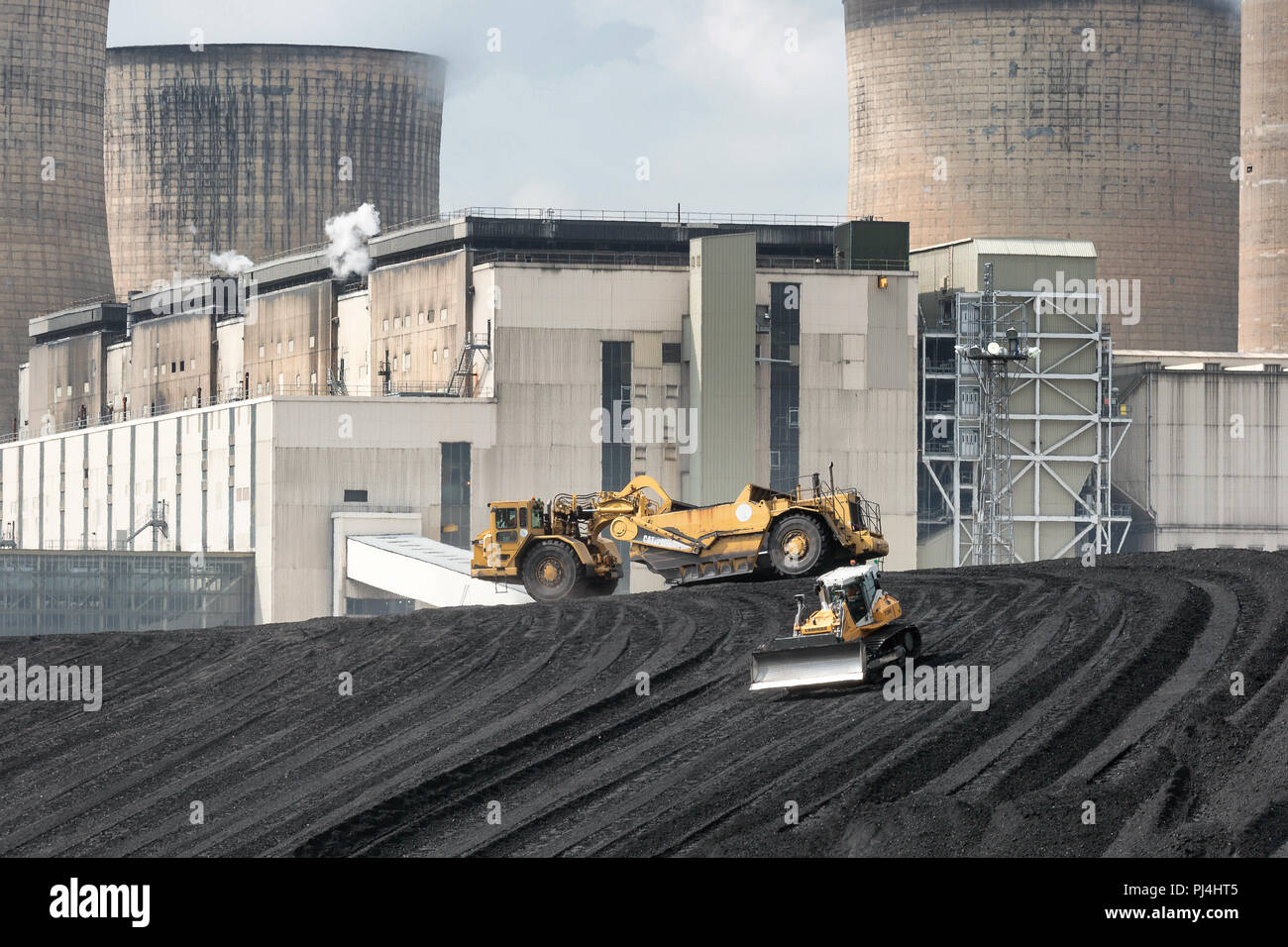 Plant Machinery on Coal Pile at Ratcliffe on Soar Power Station, Nottinghamshire Stock Photo