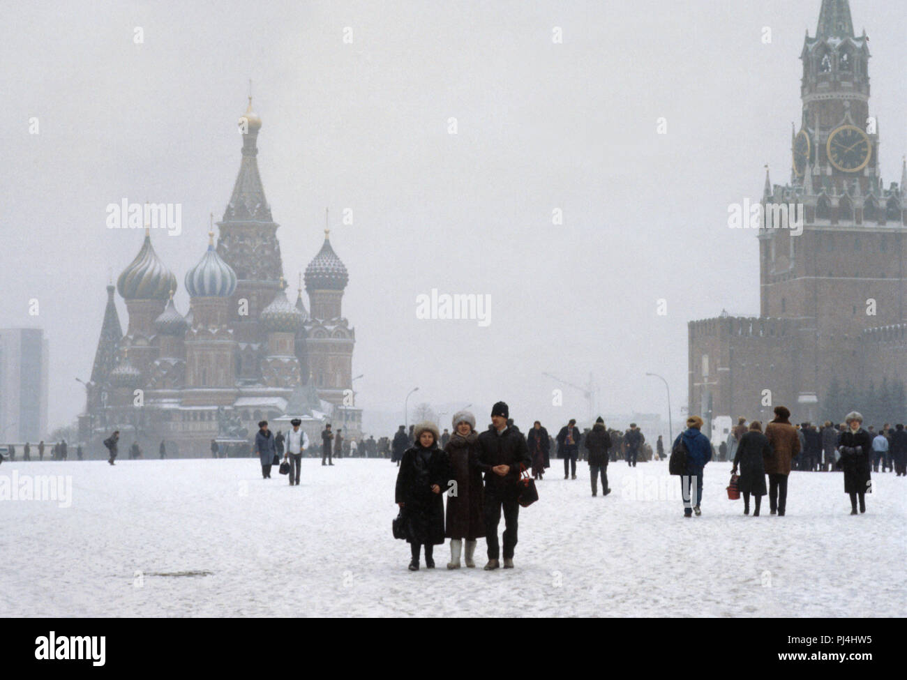 Moscow, Soviet Union, the Red Square  in January 1988 Stock Photo