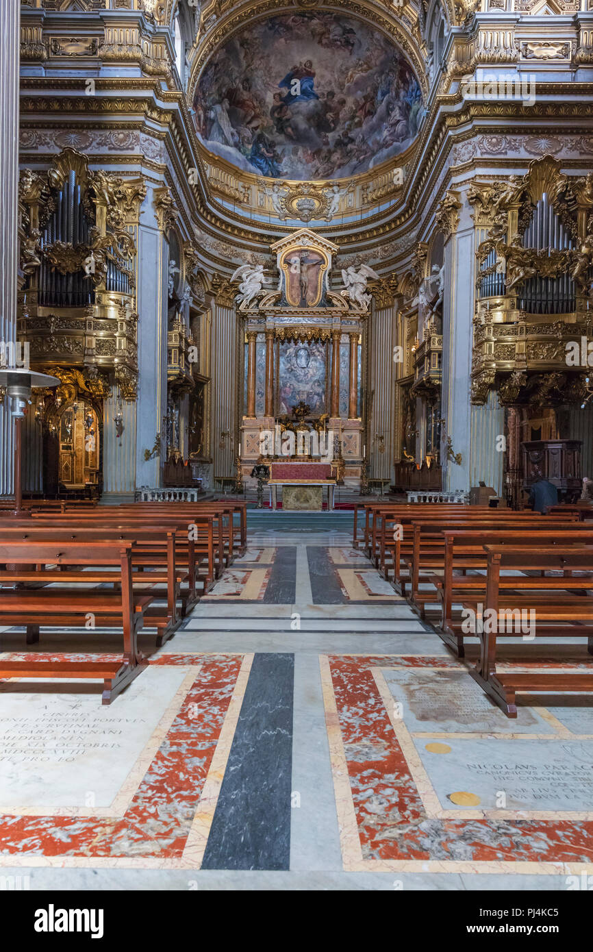 The baroque interior of santa maria in vallicella church hi-res stock ...
