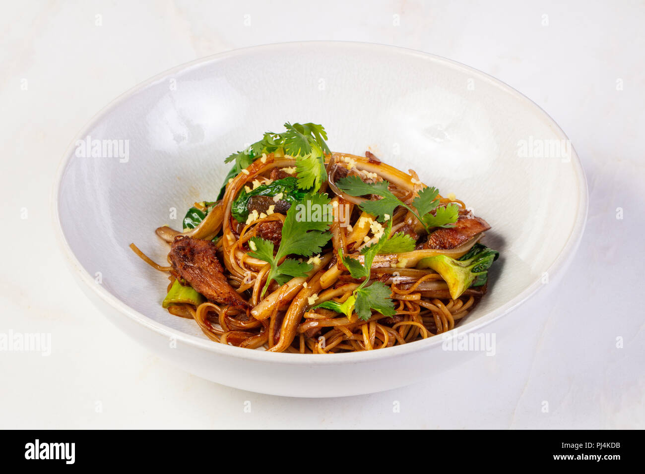Egg noodle with oyster sauce Stock Photo - Alamy