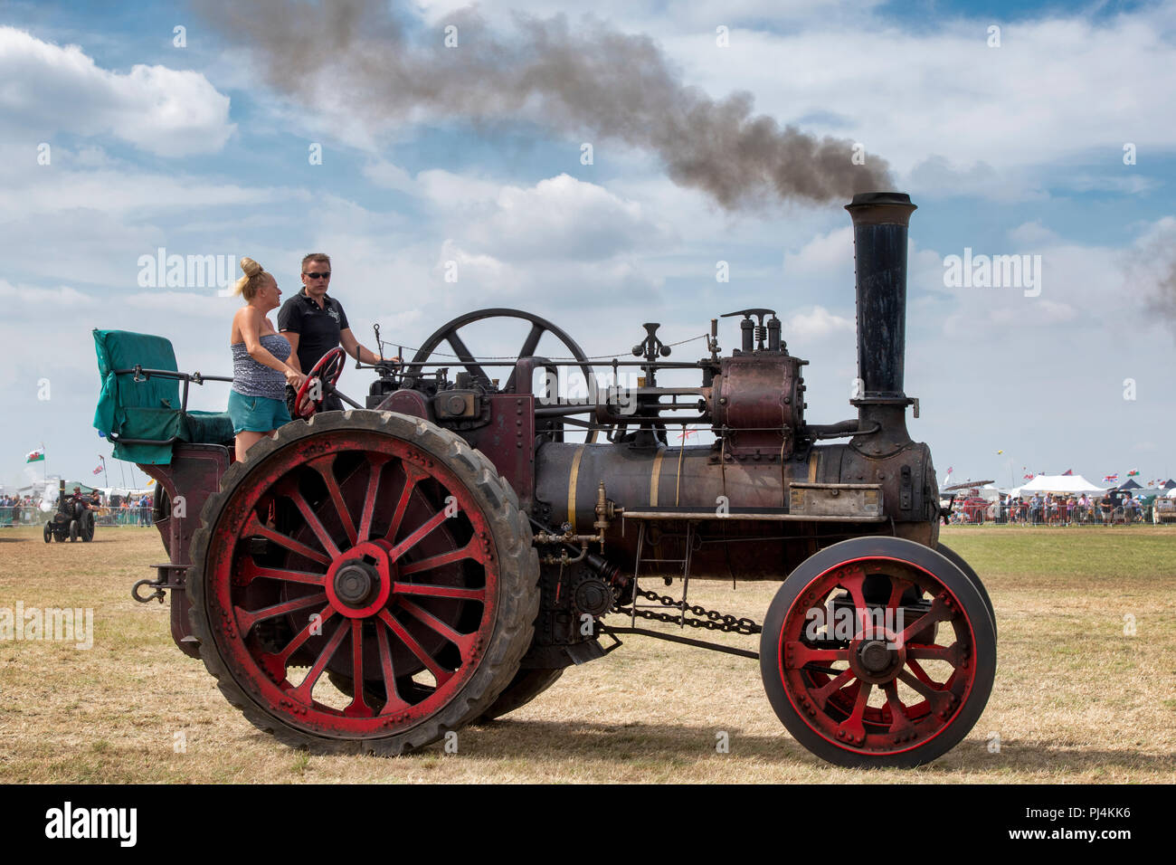 Traction engine at a steam fair in England Stock Photo