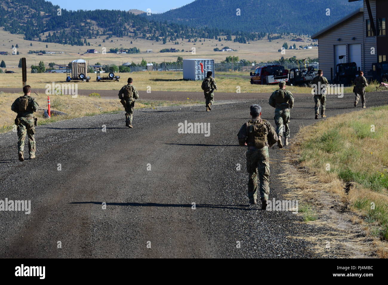 Air Force Global Strike Command Airmen run in formation during a ...