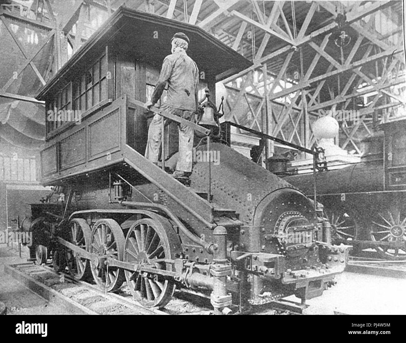 Baltimore and Ohio 4-6-0 camelback locomotive (Howden, Boys' Book of Locomotives, 1907). Stock Photo
