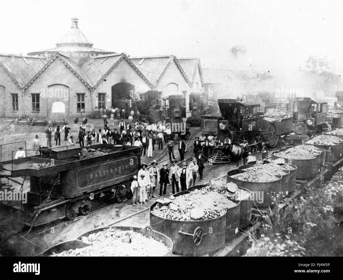 Baltimore and Ohio Railroad Martinsburg Shops, circa 1858 Stock Photo ...